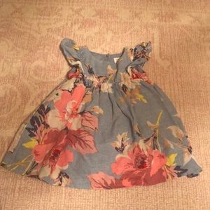 Baby GAP Girl’s Dress Blue w/ Flower Print 12-18 M